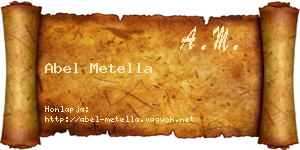 Abel Metella névjegykártya
